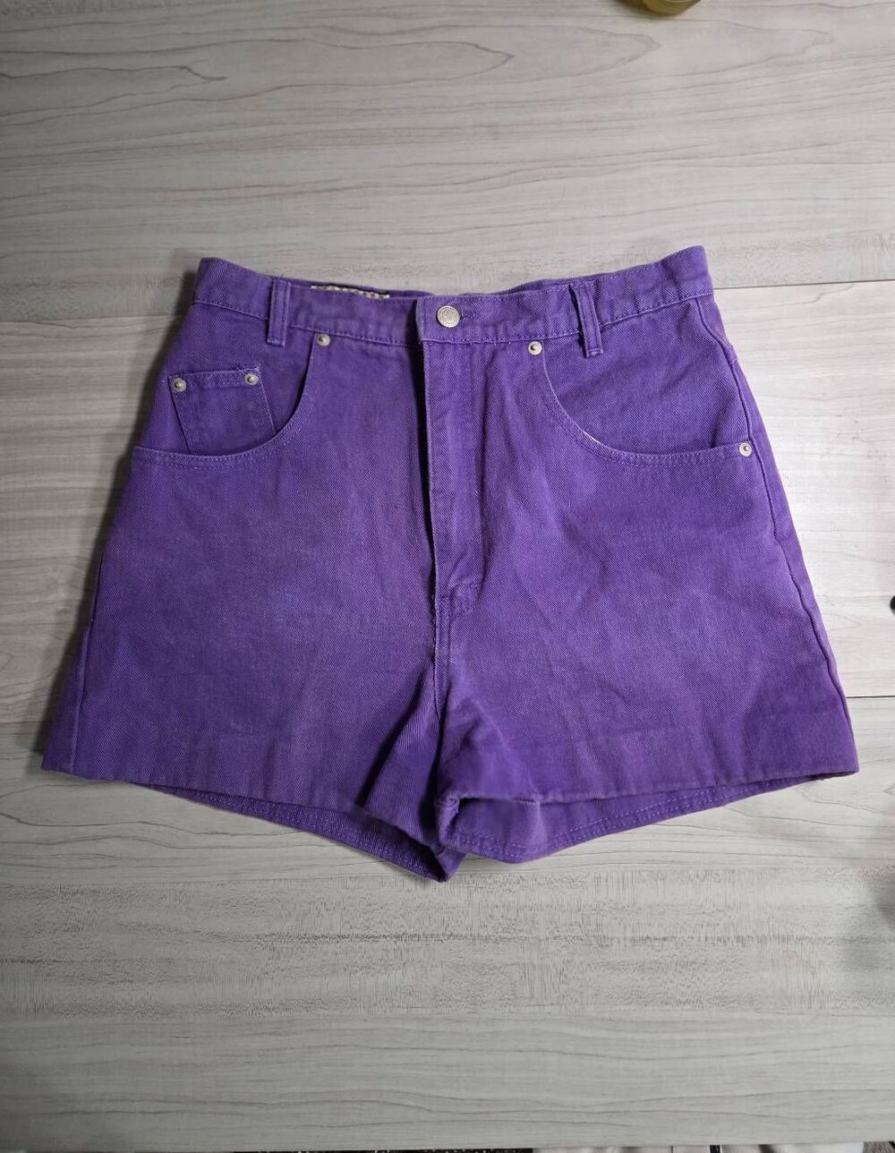 Vintage Forenza High Waisted Purple Denim Shorts Size 12